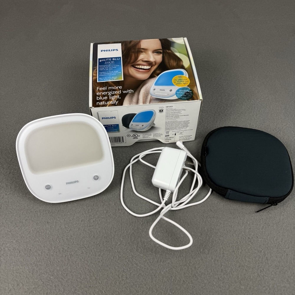 Philips goLITE BLU‎ HF3431 Blue Energy Light Therapy Rechargeable With Case